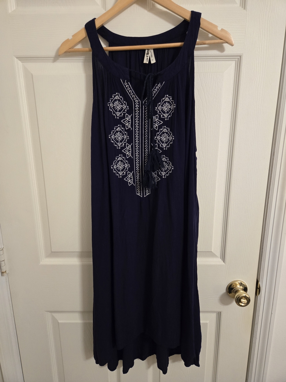 Live 4 Truth Navy Embroidered Sleeveless Sundress Suze XL